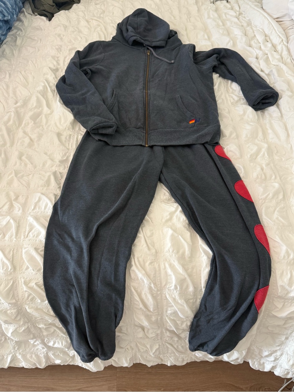 Aviator Nation Heart Stitch Hoodie and Matching Sweatpants